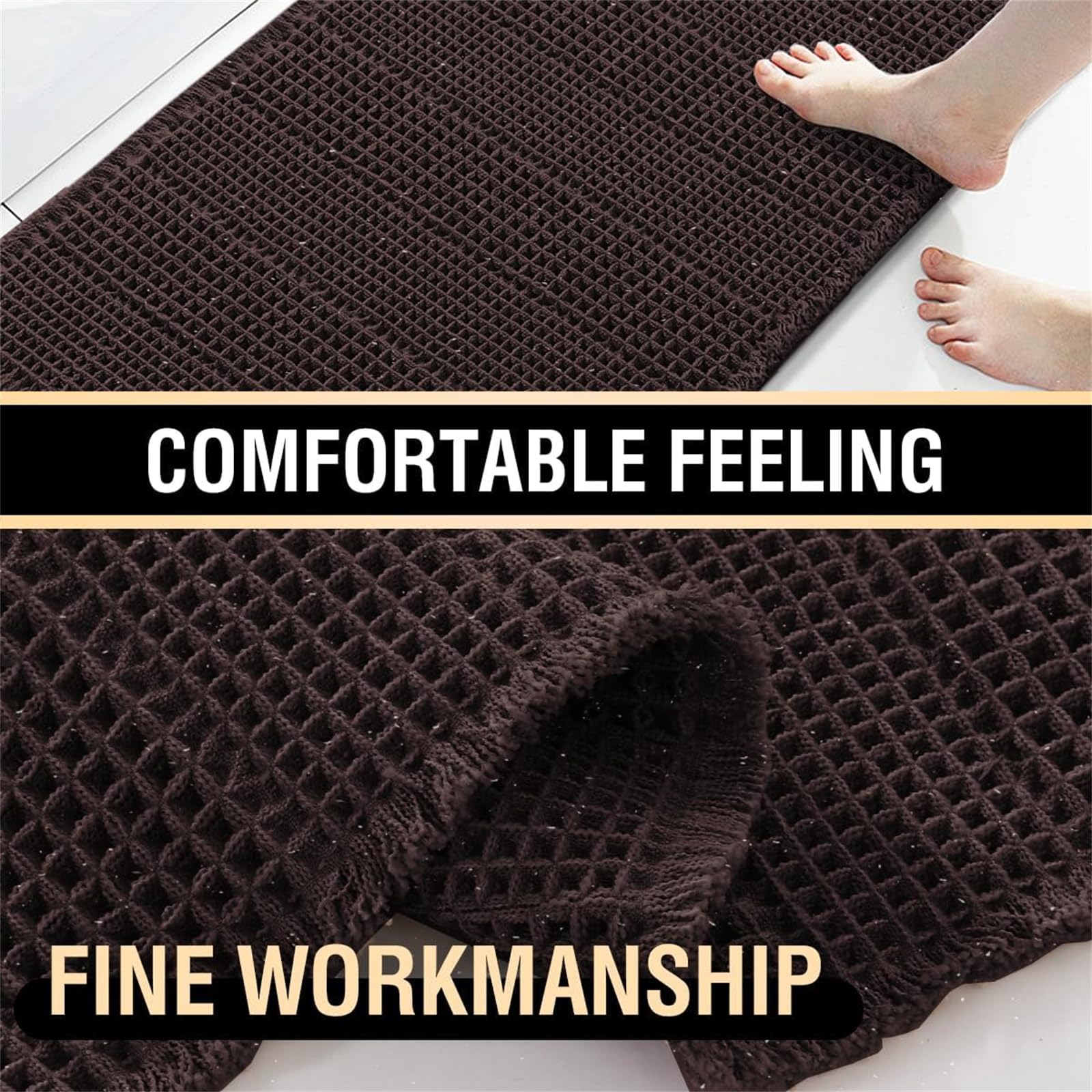 Badmat - Mat Voor In De Badkamer Super Absorberende Sneldrogende Antislip Wasbare Dunne Badkamertapijten Donkergrijs 40 X 60 Cm