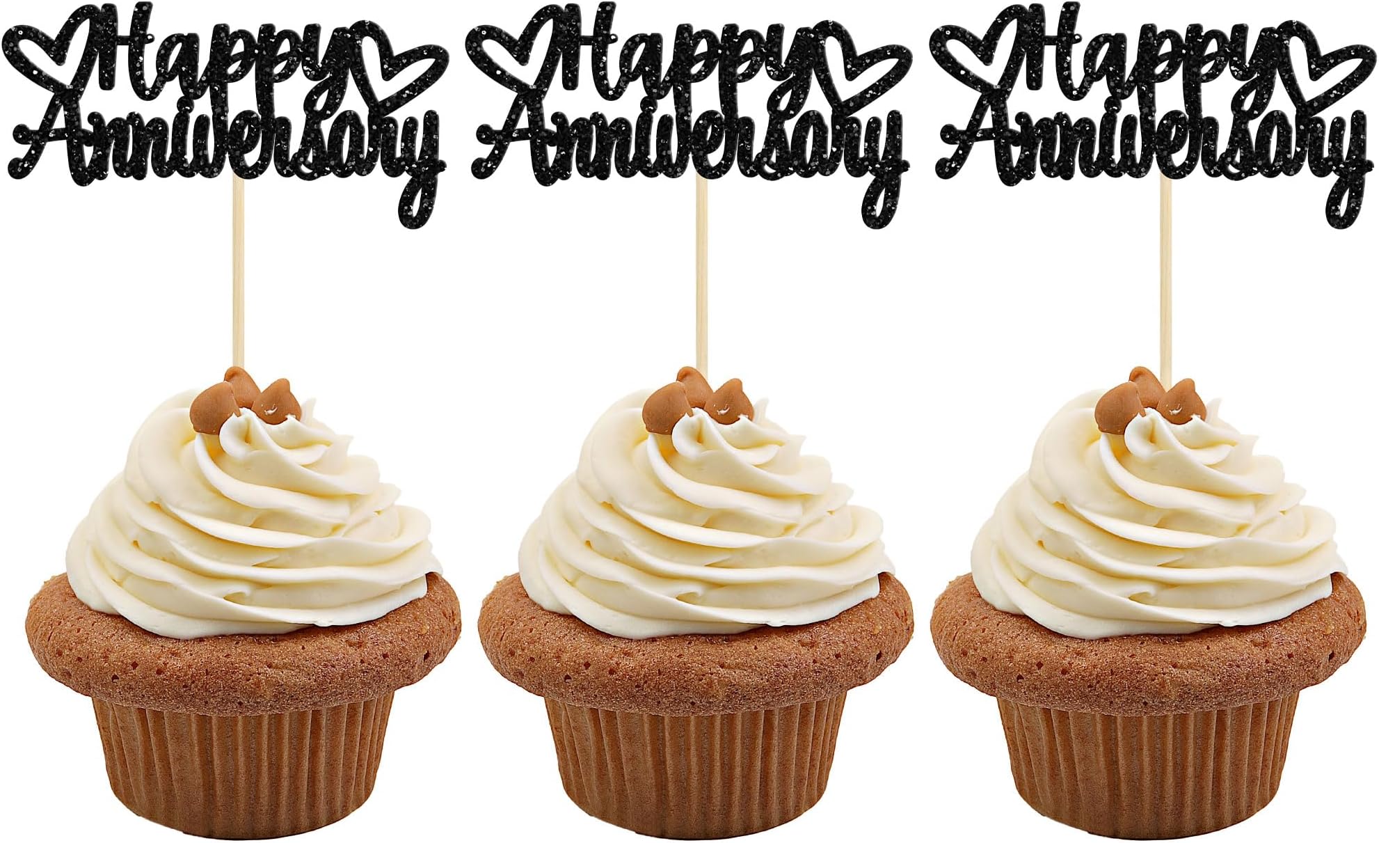 Wedding Cake Decorations Gyufise 1 Pack Decorations Gold Glitter Wedding Anniversary Cake Topper Supplies Party Cake Decor Happy Anniversary Cake Topper