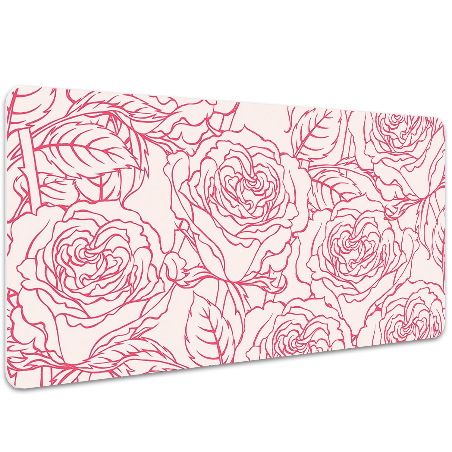 Sottomano da Scrivania 100x50 cm Antiscivolo per Ufficio e Casa Facile da Pulire Impermeabile Superficie Protettiva Protezione e Decorazione in Vinile PVC - Scarabocchio di rose