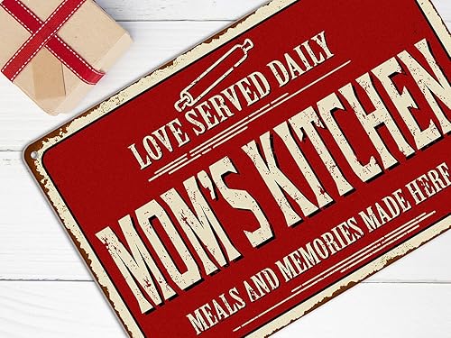 Miniatura 7 de Letrero de metal de aluminio rústico para decoración de pared de cocina, 12 x 8 pulgadas, decoración de comedor para el hogar, cocina de mamá