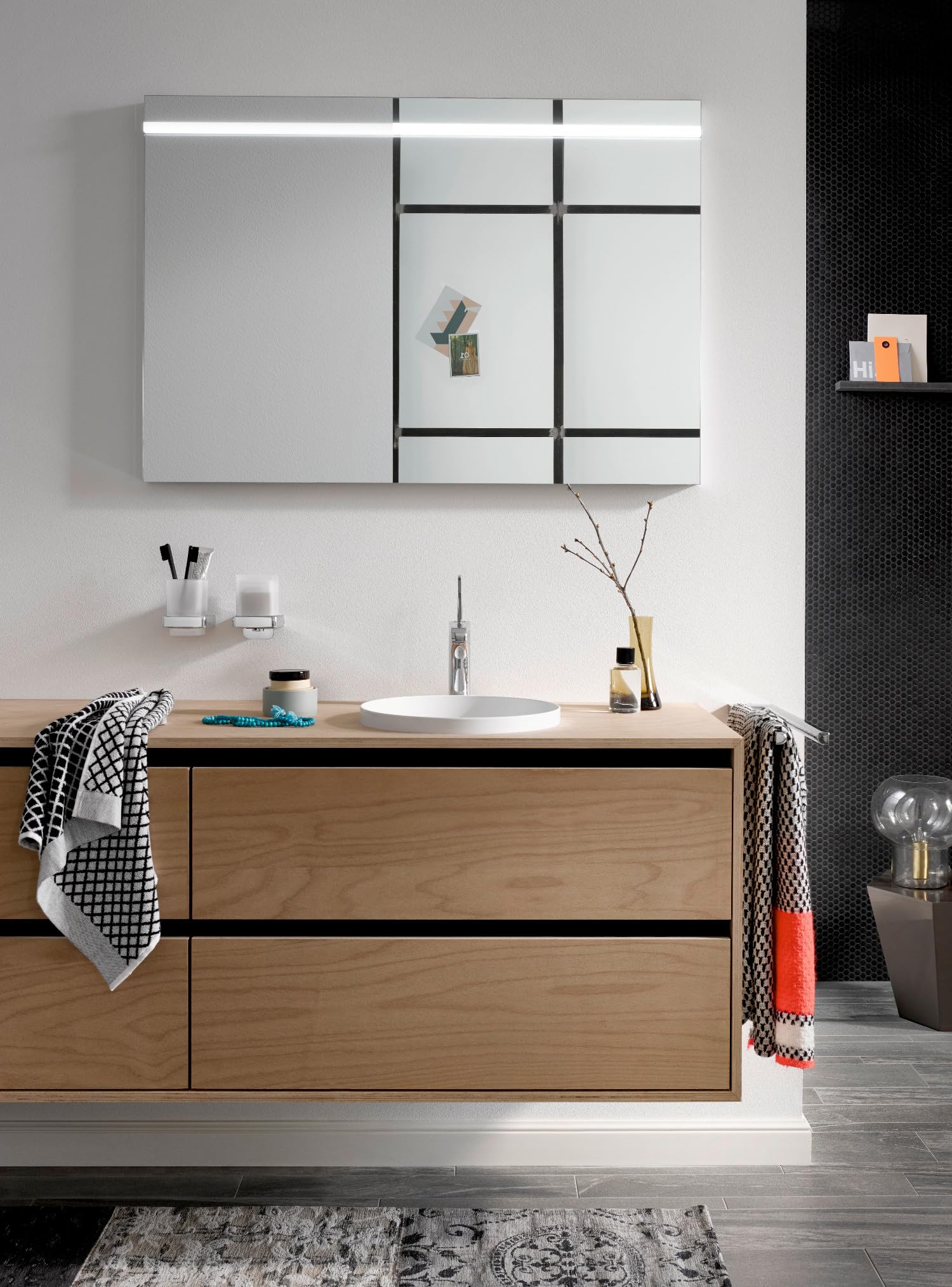 Emco Trend 022000100 - Porta spazzolini da Bagno, in Vetro Satinato/Cromato