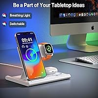 Vista 3 de Cargador inalámbrico, estación de carga inalámbrica 3 en 1 para múltiples dispositivos, soporte de carga inalámbrico para iPhone 16 15 14 13 12 11