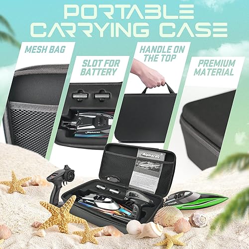 Miniatura 6 de AlphaRev R308 - Barco de control remoto rápido de 20 MPH para piscinas y lagos barcos RC de 24 GHZ para adultos y niños con batería recargable