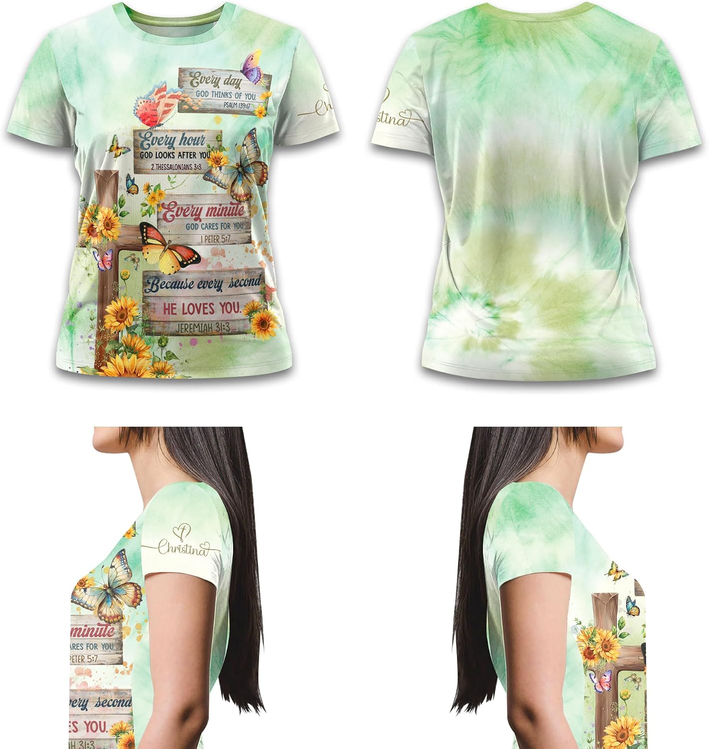 Customized Christian Shirts for Women, Jesus Shirts, Bible Verse Shirts for Women, Religious Shirts, Cross Shirt