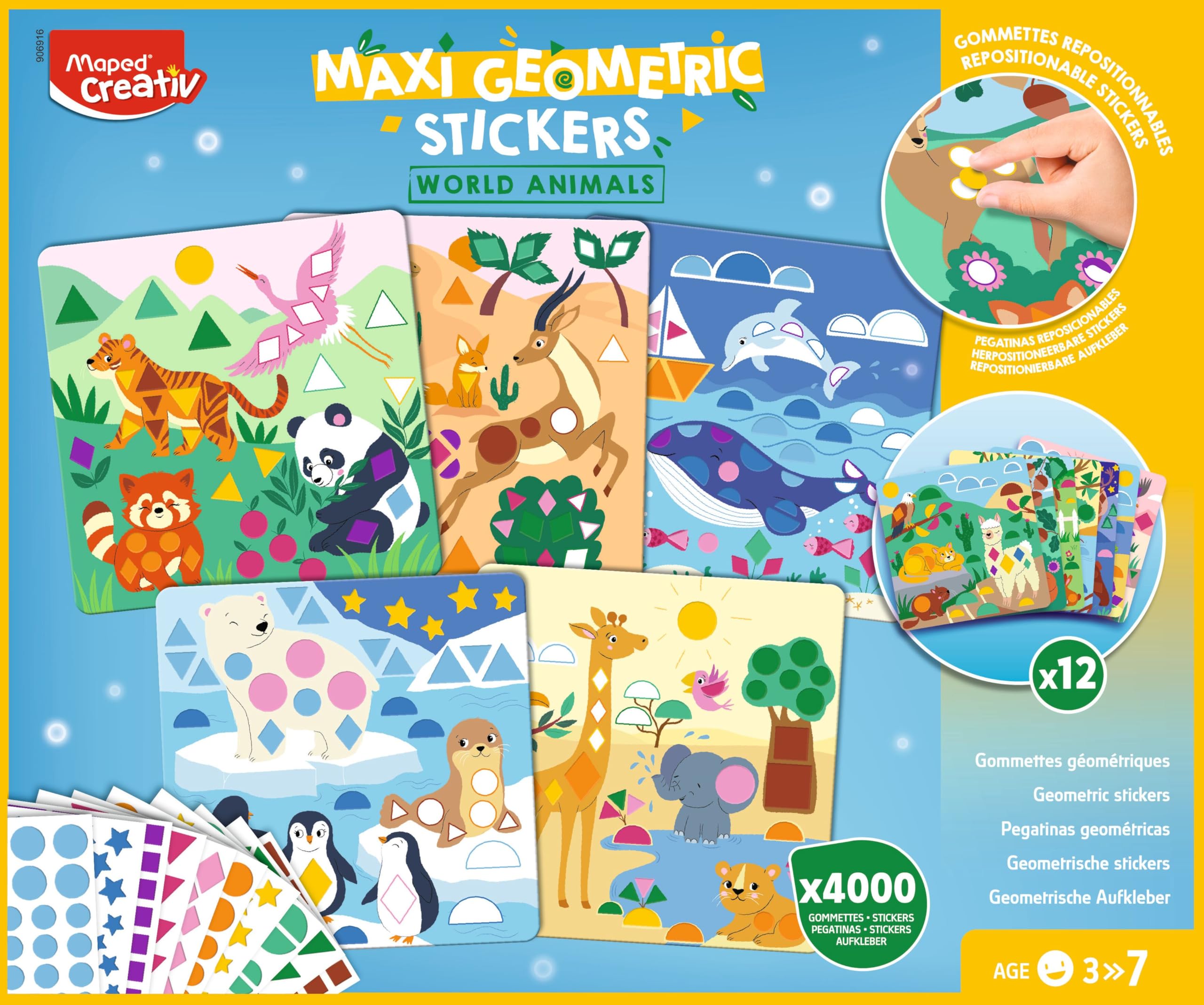 Coffret Créatif Maped - 12 Tableaux à Décorer avec 4000 Gommettes Colorées