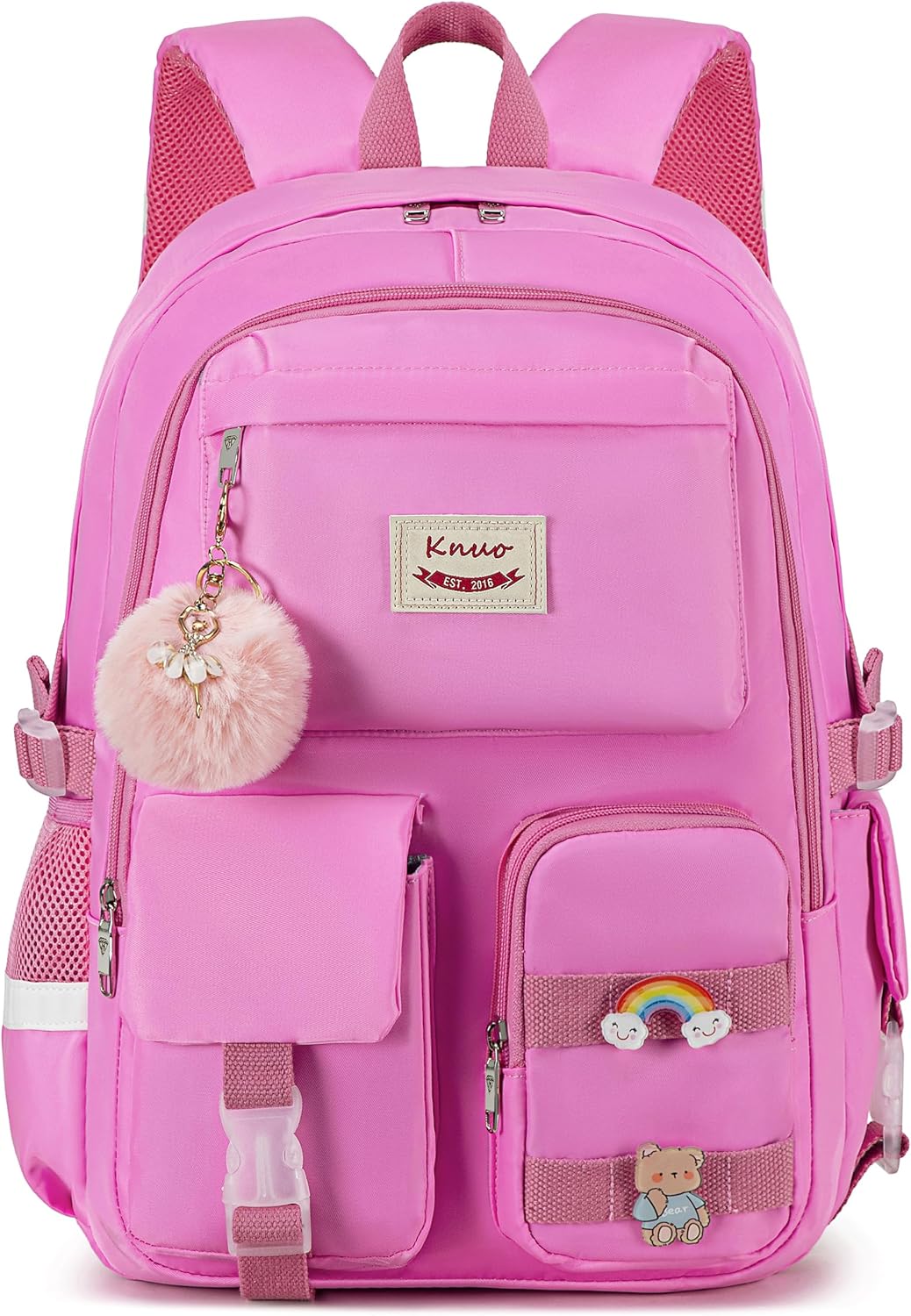 Backpack for girls Laptop Backpacks 15.6 Inch College Cute Bookbag Anti Theft Primary Elementary School Bag Casual Daypack for Teens Girls Women Students (Rose