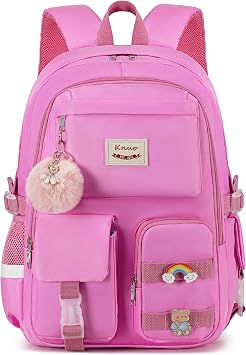 Backpack for girls Laptop Backpacks 15.6 Inch College Cute Bookbag Anti Theft Primary Elementary School Bag Casual Daypack for Teens Girls Women Students Rose