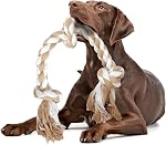 Fida Jouets à corde pour chien pour gros / moyenne-agressive Chewers, Tough Coton Chew Toy, 3 Pieds 5 Nœuds Indestructible, Tug of War Chien Tire de dents Nettoyage