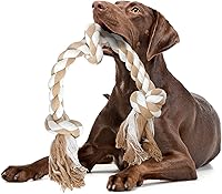 Vista 8 de Fida Juguetes de cuerda para perros para masticadores agresivos grandes/medianos, juguete de algodón resistente para masticar, 3 pies 5 nudos