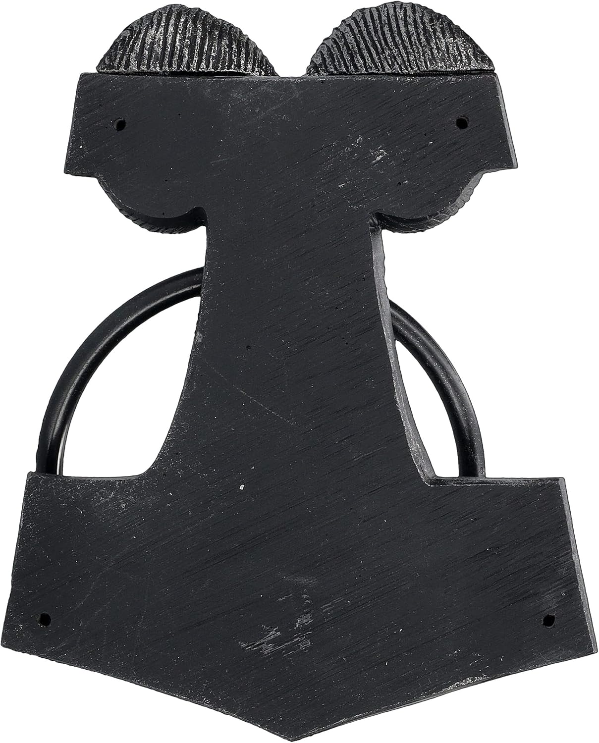 Pacific Giftware Viking Ram Head Thor Hammer Mjolnir with Runes Decorative Door Knocker Celtic Design Antique Silver Finish Polyresin Mythology Accent 6" H