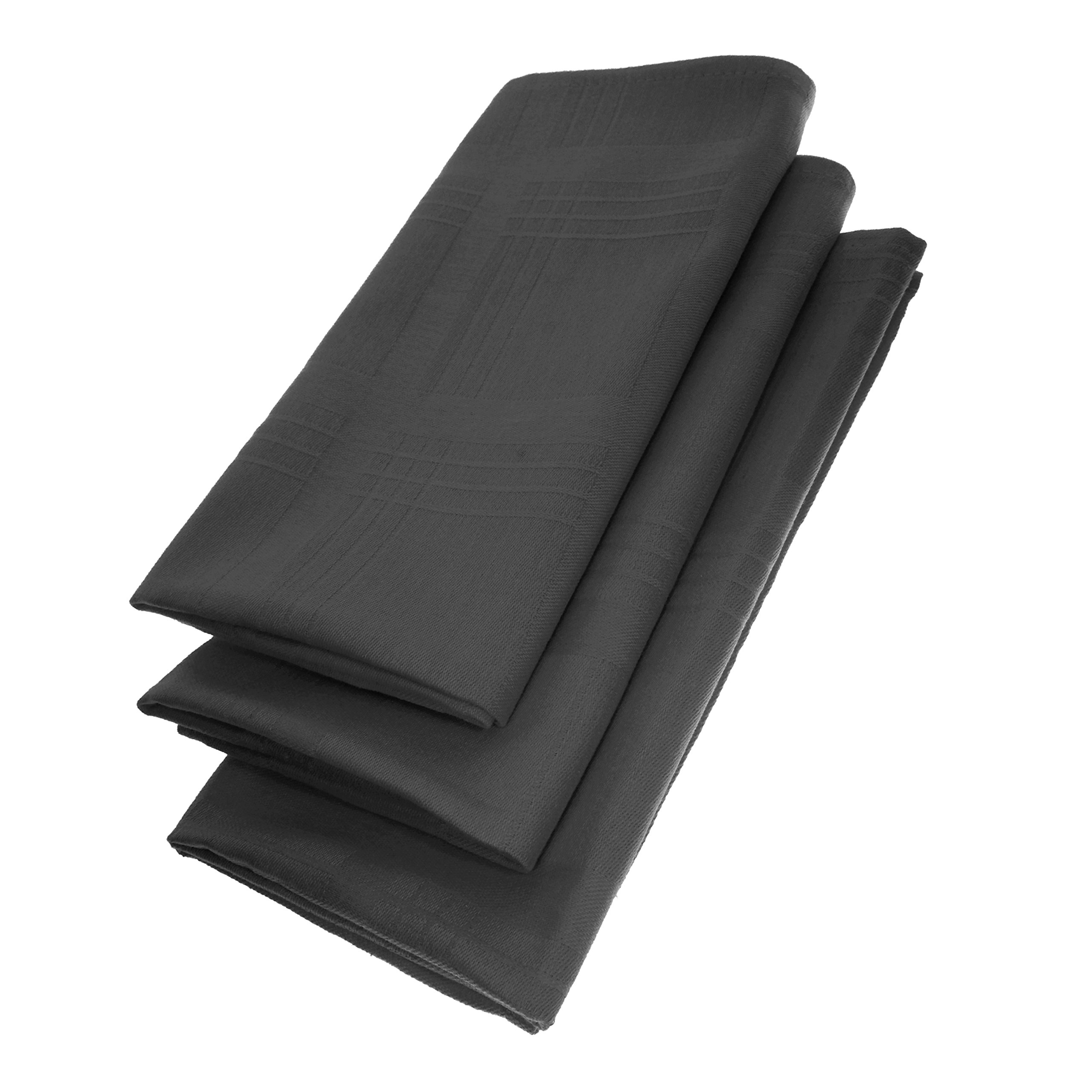 Gariella Textil Servietten 3er Pack 45 x 45 cm, 100% Baumwolle, Anthrazit