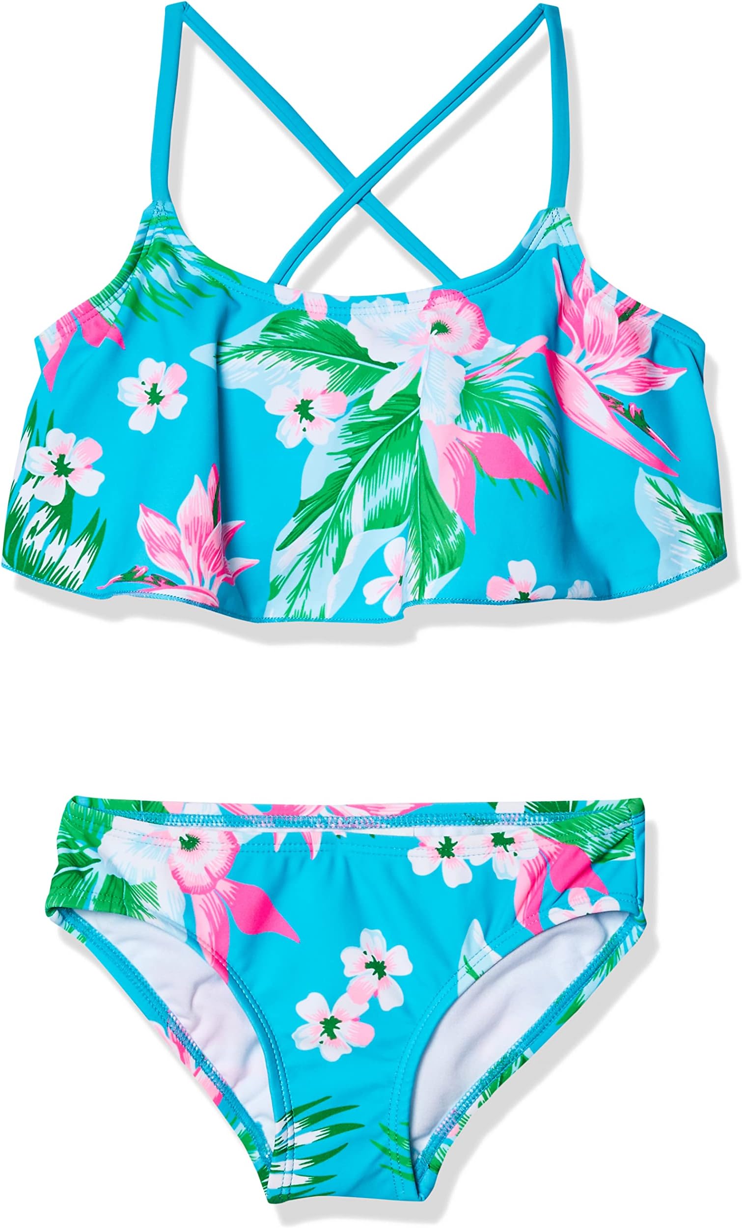 Kanu Surf Girls' Alania Flounce Bikini Beach Sport 2 Piece Swimsuit