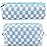 2Pcs Checkered Pencil Case Cute Pencil Pouch for Teens Checkered Makeup Bag Travel Cosmetic Bag Set Cute Makeup Pouch for Purse Portable Zippered Skincare Bags Preppy Toiletry Bags Organizer(Blue)