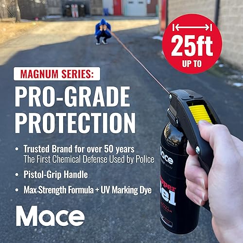 Miniatura 9 de Mace Brand Pepper Gel Magnum 3 Magnum 4 Magnum 9 or Night Defender with LED Light Black