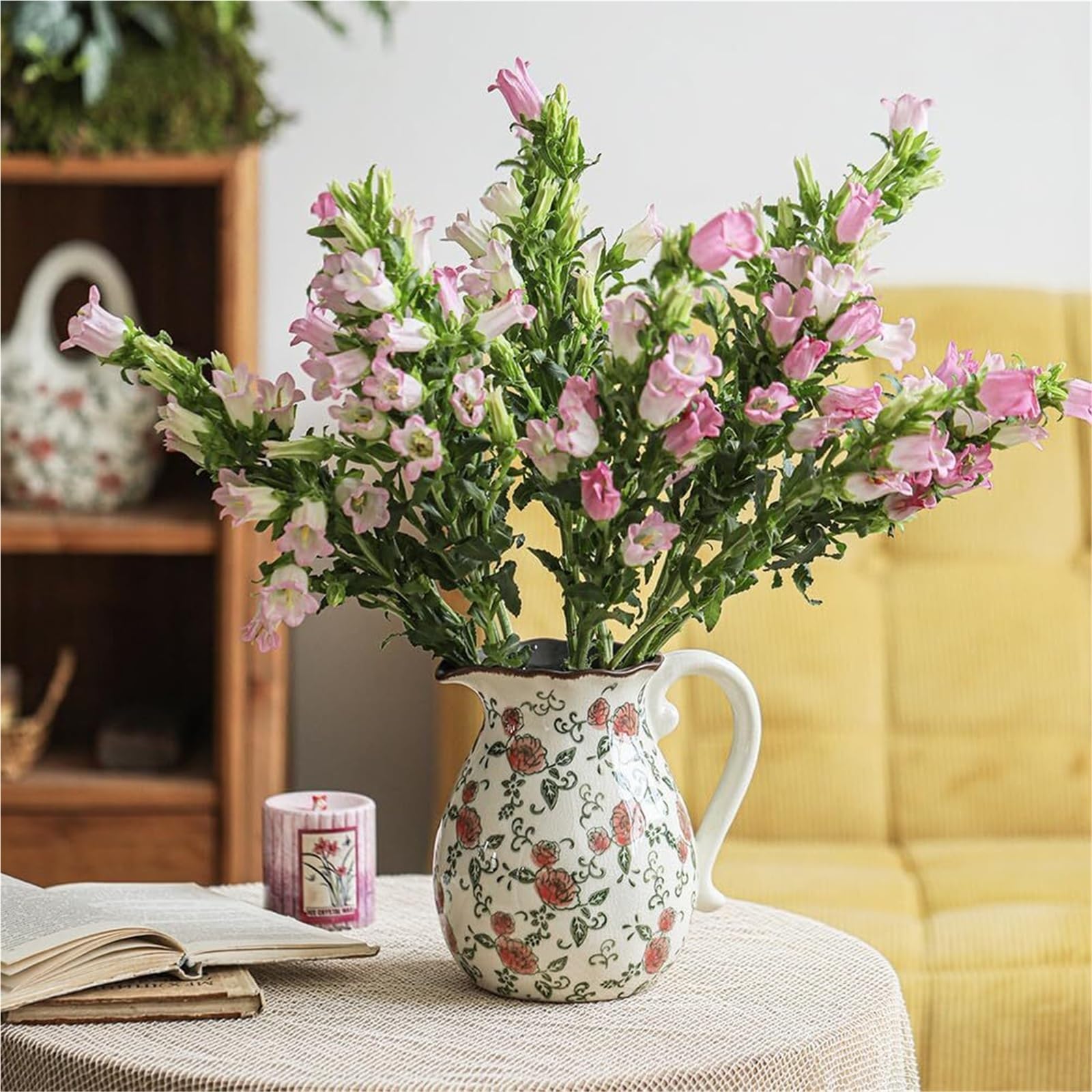Ładny wazon rustykalny ceramiczny kwiat retro popękana glazura kwiatowe wazony dom wiejski dekoracyjne dekoracje półek (C1)