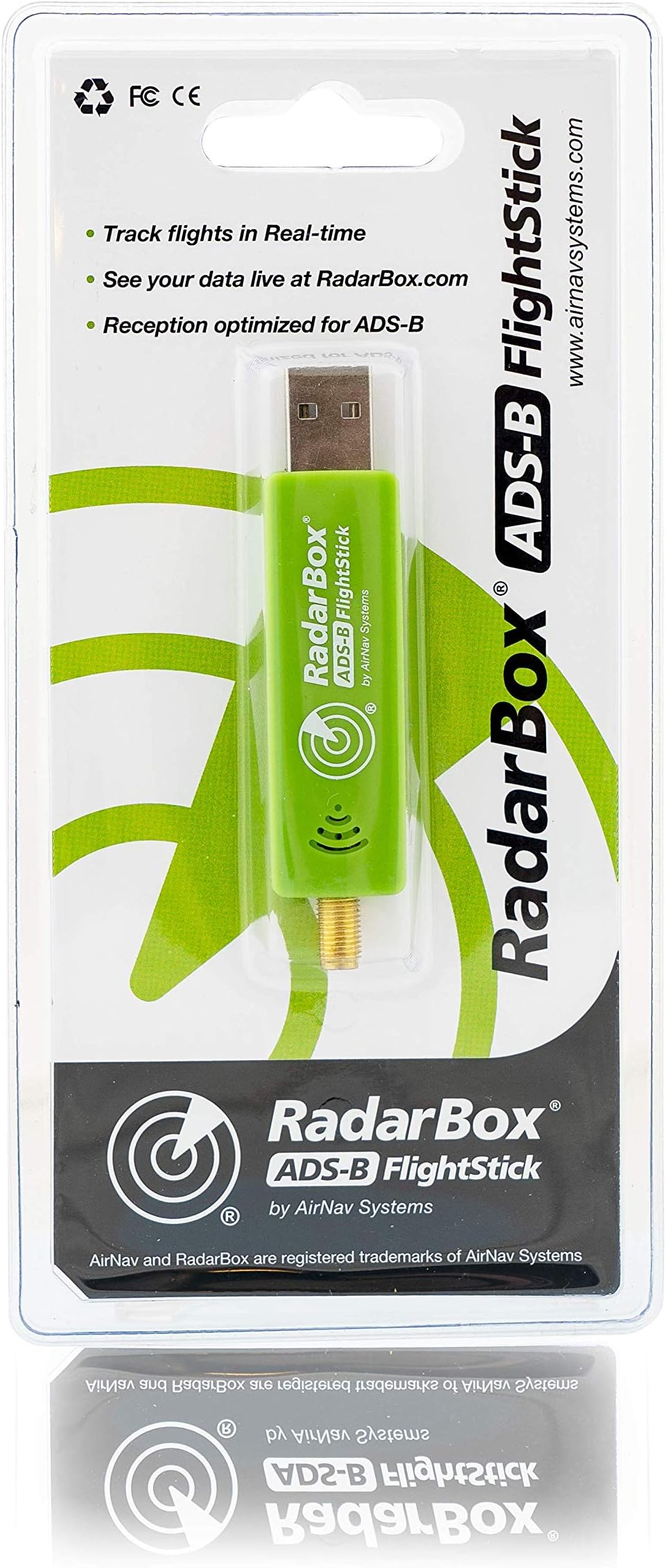 AirNav Radar FlightStick - ADS-B USB Receiver with Integrated Filter, Amplifier and ESD Protection