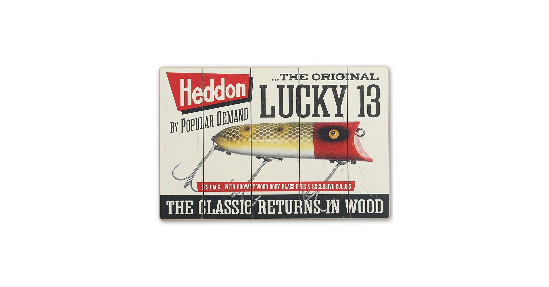 Amazon.com: Heddon Fishing Lure Lucky 13 Wood Wall Decor