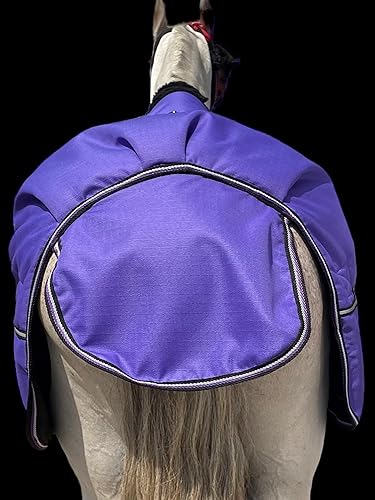 Miniatura 6 de Majestic Ally 1200D Ripstop Horse Turnout Manta de 250 GSM relleno (morado, 80 pulgadas)