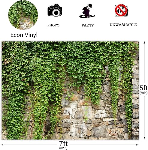 Miniatura 9 de Telón de fondo de pared de piedra de 7 x 5 pies, fondo de fotografía texturizado de pared de piedra al aire libre, fiesta de vacaciones, jardín,