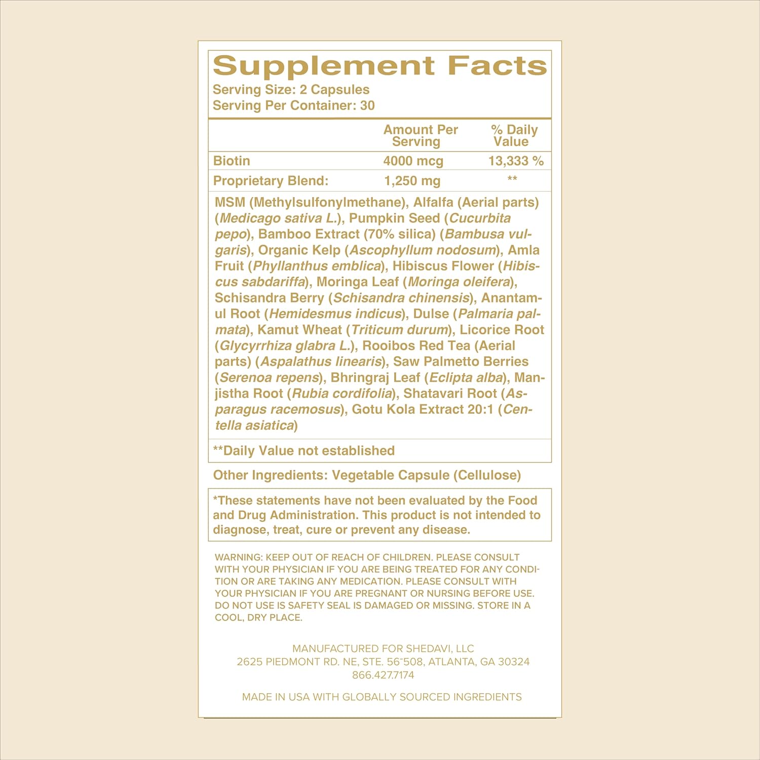 Shedavi Iconic Natural Hair Vitamins for Fast Hair Growth - Pure Hair Supplements Formulated with Vitamins to Promote Thicker, Stronger Hair - Vegan Hair Care for Hair Loss - Non-GMO (60 Capsules) - Image 6