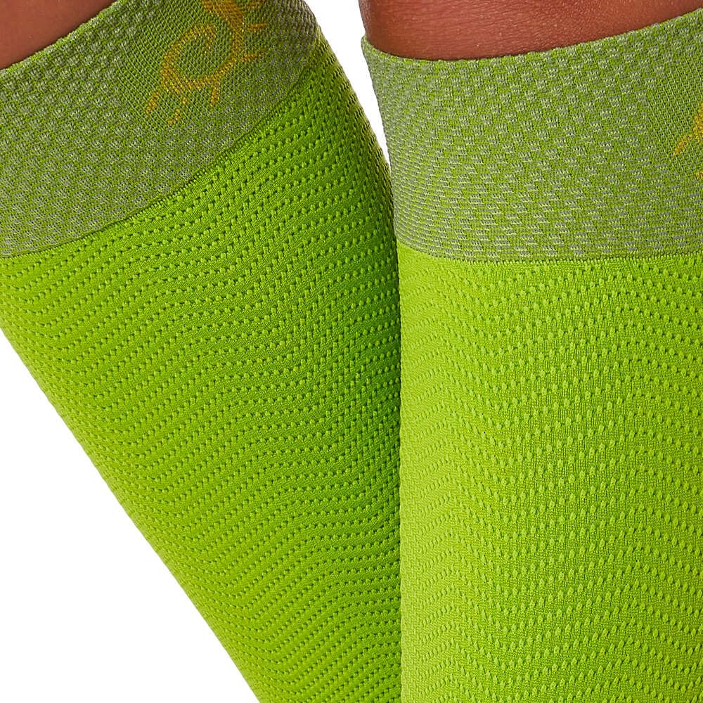 SOLIDEA Unisex Active Energy podkolanówki stopniowa kompresja 12/15 mmHg, Świecąca zieleń, Large