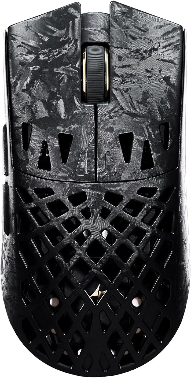 ATK Blazing Sky Ghost Hollow Carbon Fiber Wireless Gaming Mouse,PAW3950 Ultra Sensor, Nordic 54L15, 8k Poling, 48g, Tri-Mode 2.4G/Bluetooth/Wired