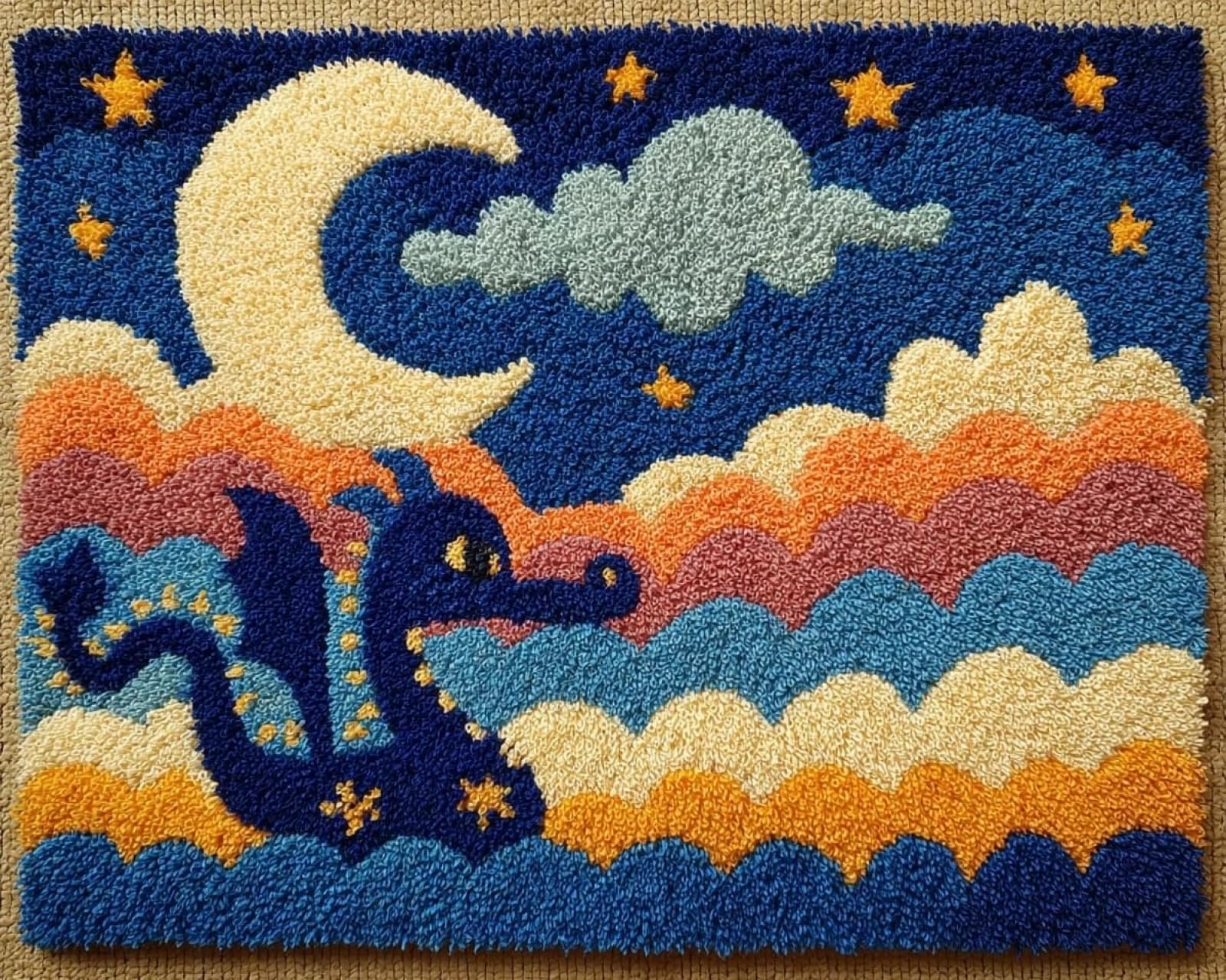 Wallphantom Latch Hook Rug Kits for Adults Beginners,Dream Dragon