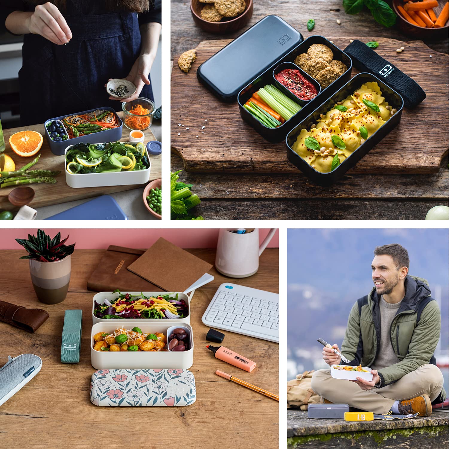 Monbento Bento Box MB Original Plume Met Compartimen Made In France   Lekvrij   Lunch Box Perfect Lunchpakketten Wit 748191206