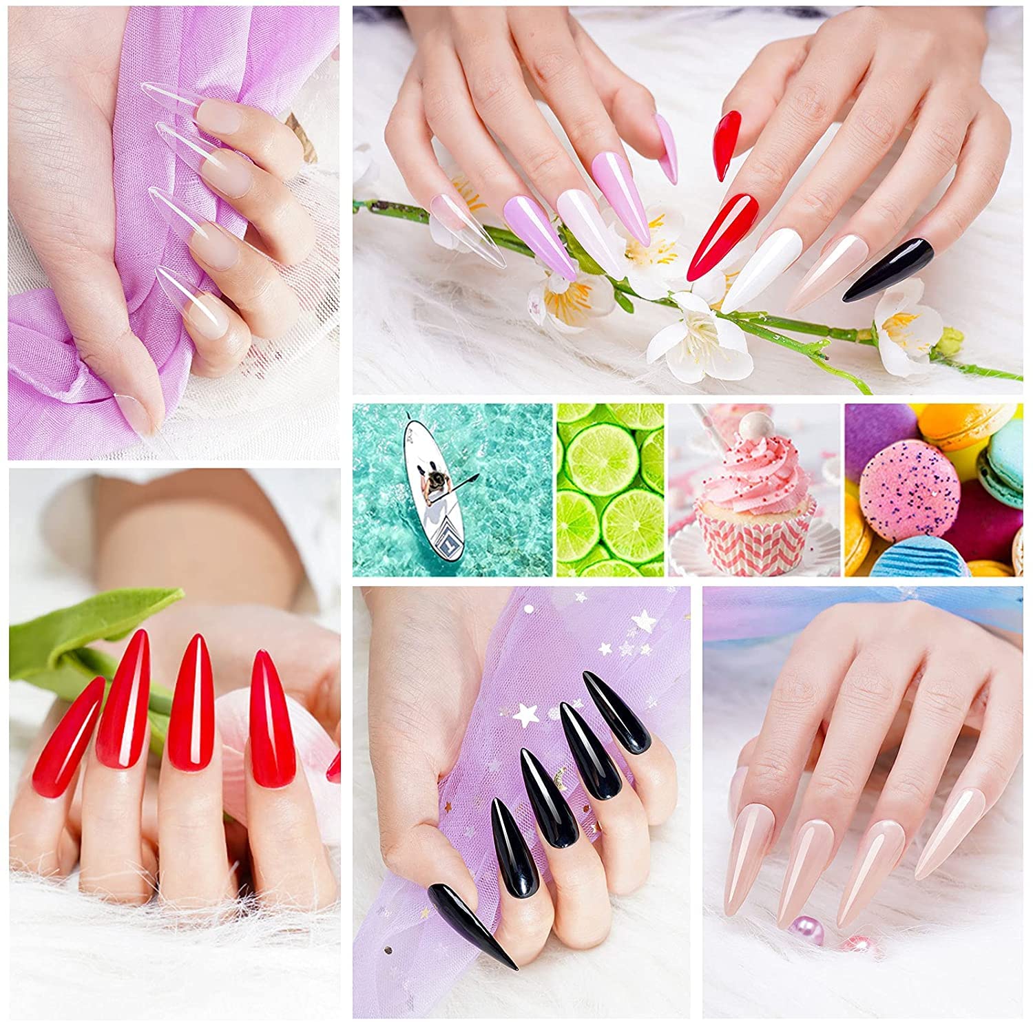 Kit de inicio de polvo para inmersión de 12 colores, kit de herramientas, polvo de inmersión de brillo desnudo blanco transparente para kit de manicura de arte de uñas francés