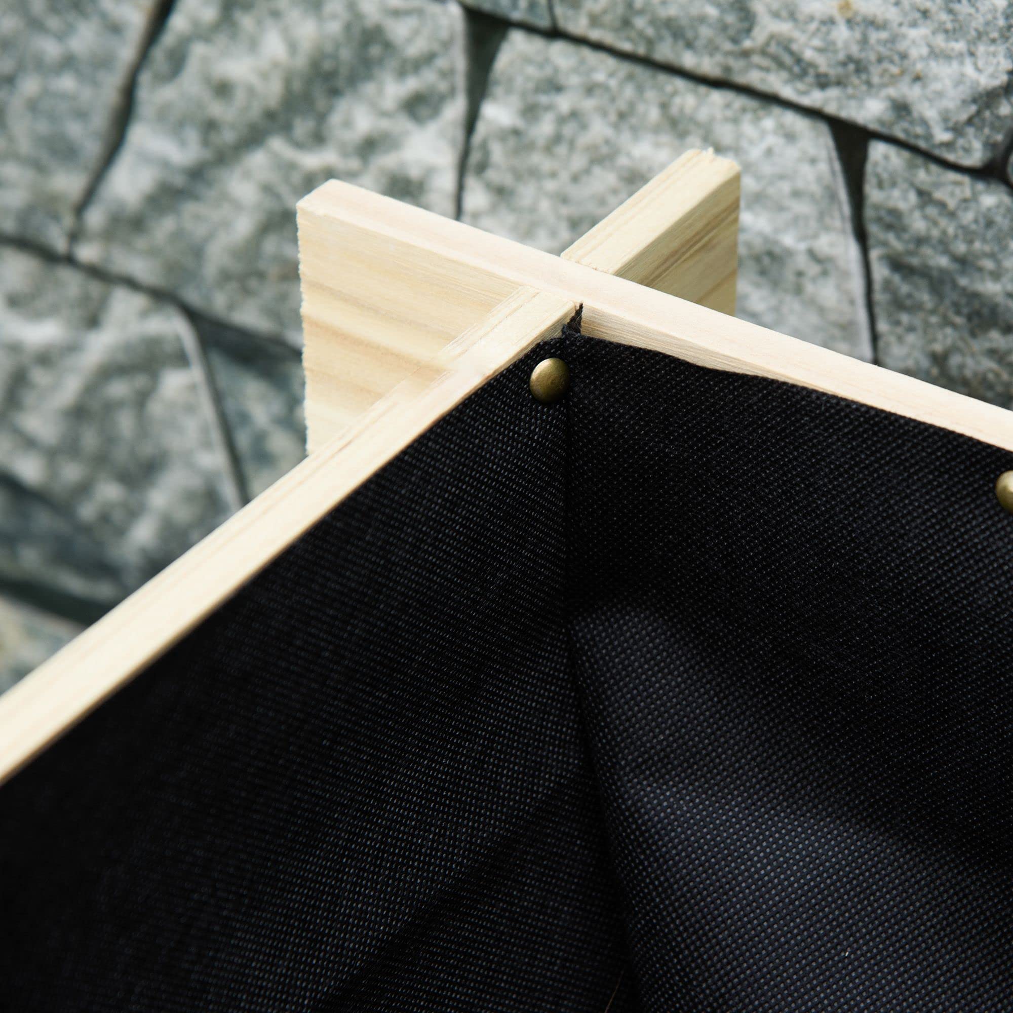 Outsunny Huerto Urbano 3 Niveles Tela Geotextil 117x100x54 cm Natural | Jardinera de Madera, para Cultivos Plantas Flores, para Jardín Terraza Exterior