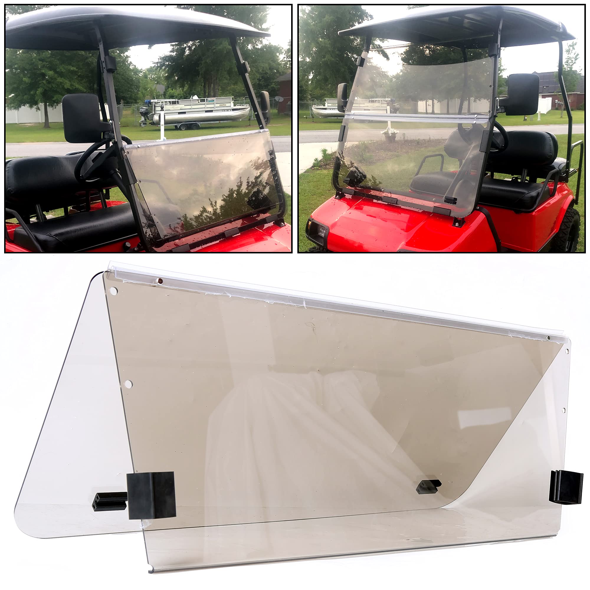 ECOTRIC Tinted Windshield Compatible with 2000.5 to Current Club Car DS