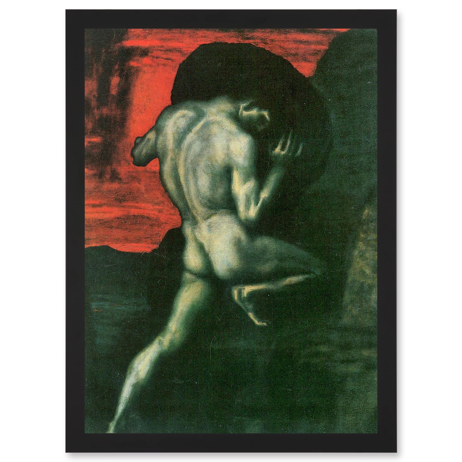 Von Stuck Sisyphus Old Master Framed Wall Art Print - A4 Artwork - Artery8