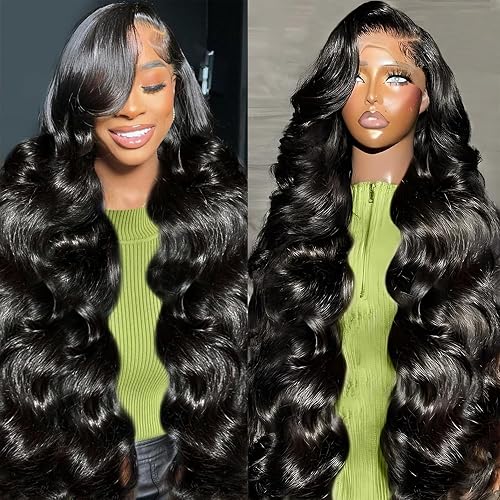 pidrez 28 Inch Body Wave Human Hair Wig 13x6 Body Wave Wig Human Hair 180 Density HD Frontal Wigs Human Hair Pre Plucked Bleached Knots Body Wave Wig for Women - 75% off