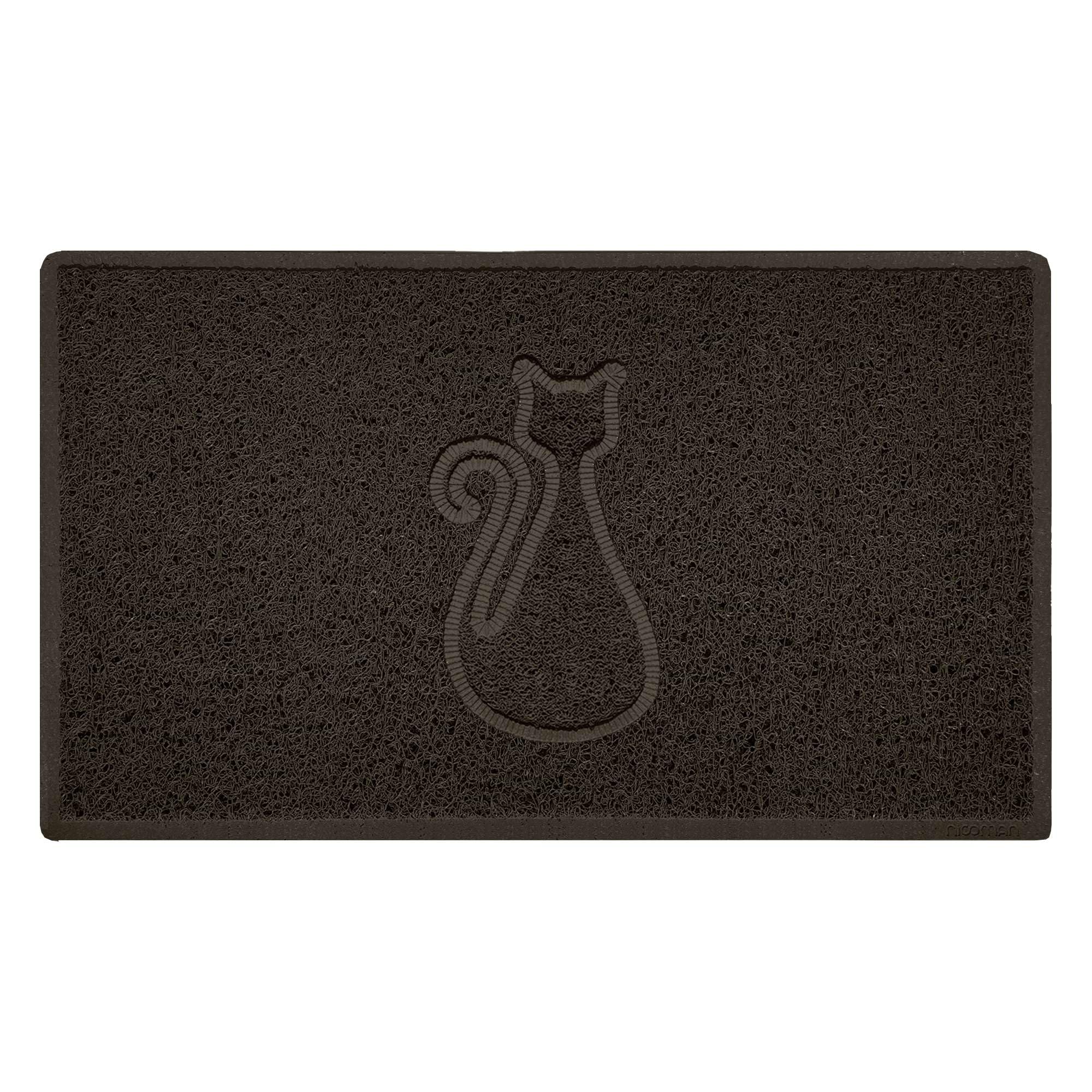 Rackhams Brown "Cat" Embossed Loofah Textured Spaghetti Door Mat - 75Cm X 44Cm - Yes (Suitable For Indoors)