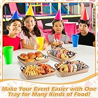 Vista 6 de Norme 60 bandejas desechables de papel a cuadros blancos y negros de 5 libras, papel kraft resistente, botes para servir alimentos, 10.2 x 7.1 x 2