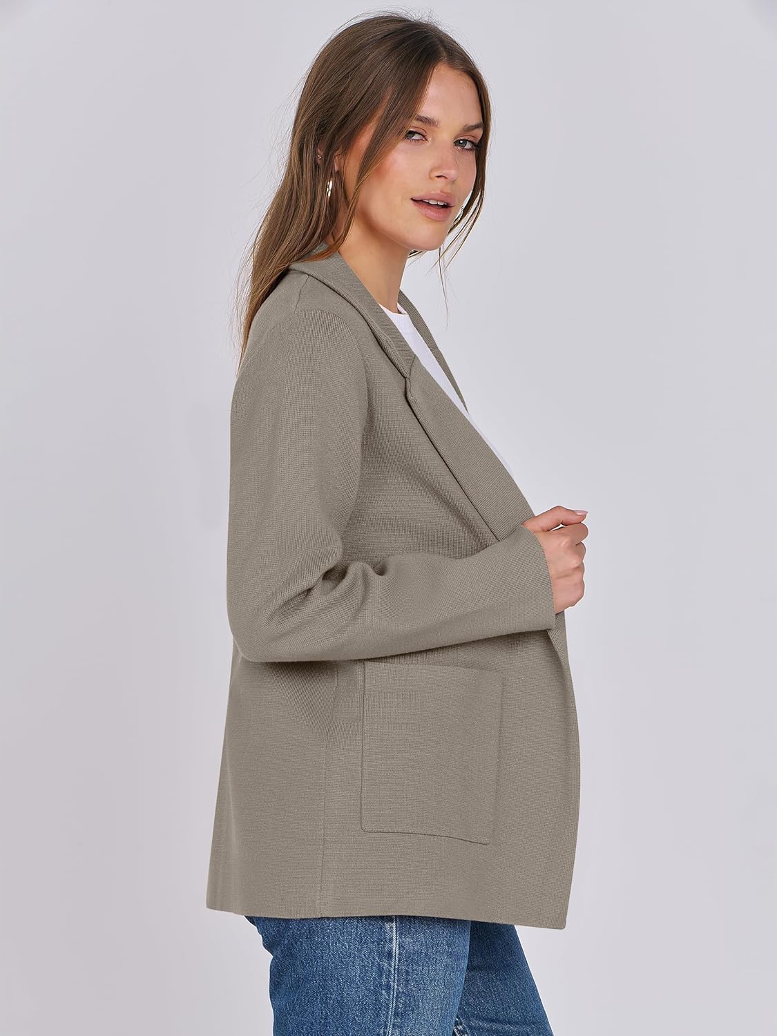 ANRABESS Womens Sweater Blazer 2025 Fall Cardigan Chunky Knit Jacket Coats - Image 4