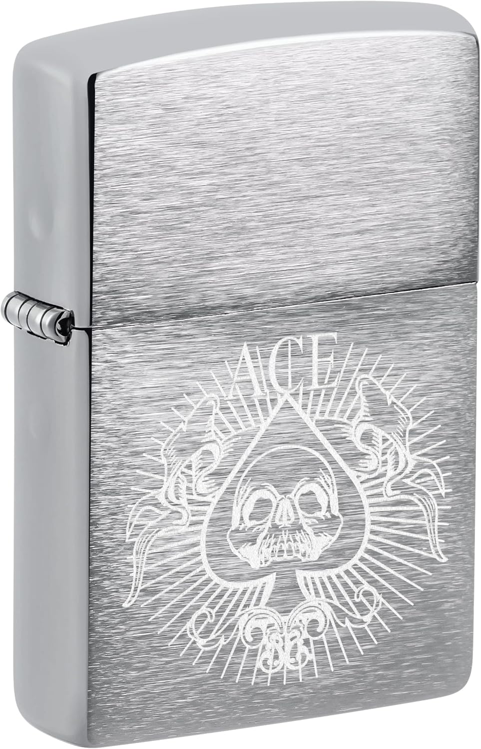 Zippo Lighter - Personalized Custom Message Engraved on Back Lucky Card Game Ace of Spades Zippo Windproof Lighter
