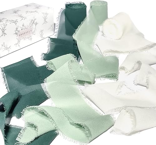 Miniatura 2 de GROOVELY Cinta de gasa de seda para envolver regalos decoraciones de boda decoraciones de despedida de soltera decoraciones de Pascua cinta de