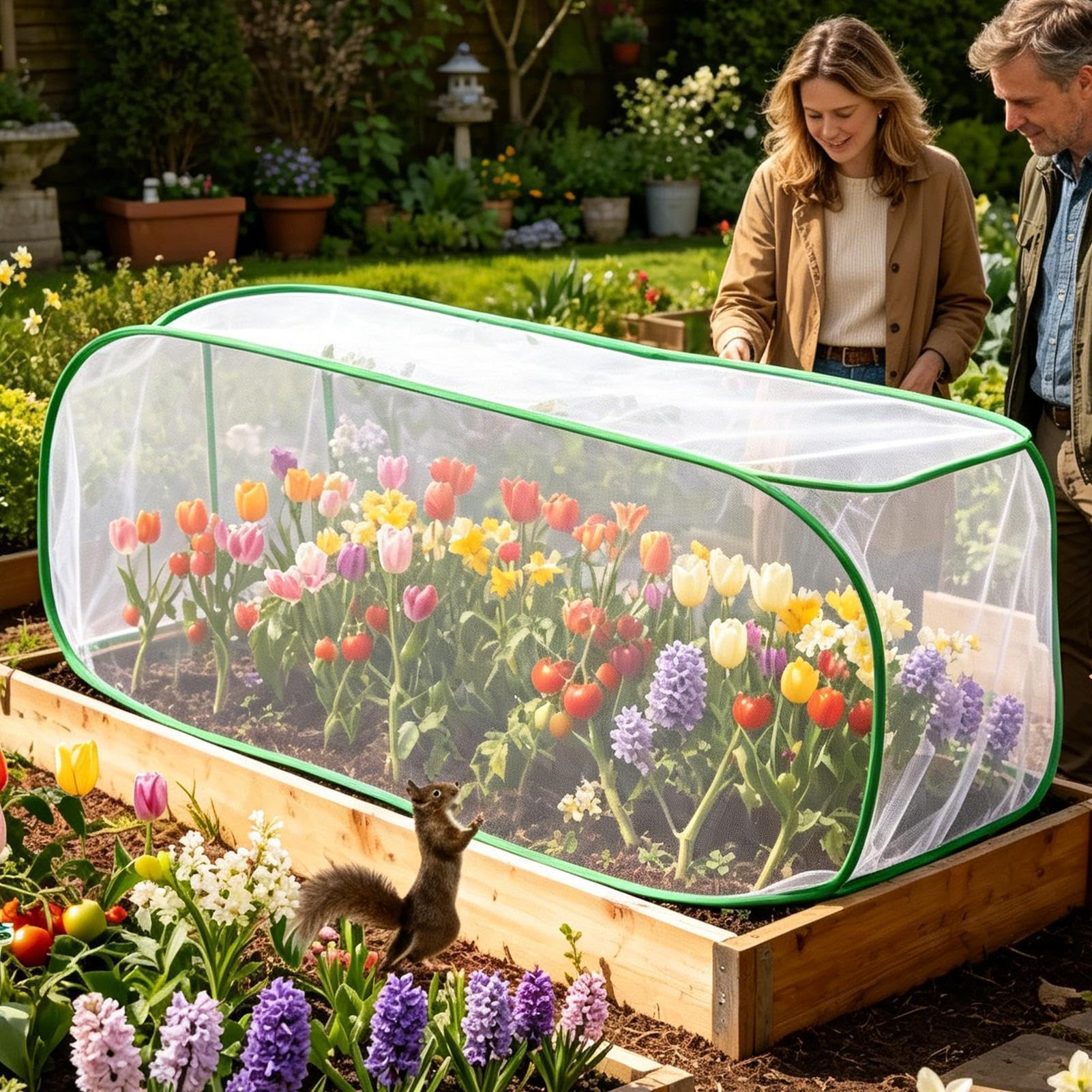 Filet de jardin pliable portable 1,2 x 0,6 m | Tente de protection contre les petits animaux, fruits, légumes, semis et fleurs