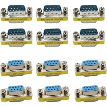 9 Pin RS-232 Adapter 12-Pack, DB9 Male to Male and Female to Female Serial Cable Gender Changer