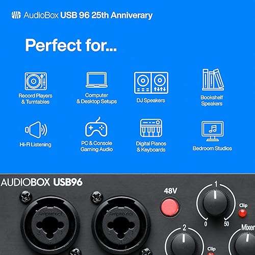 Miniatura 28 de PreSonus - AudioBox 96 25 aniversario. Paquete de grabación en estudio con software de producción musical DAW Studio One Artist