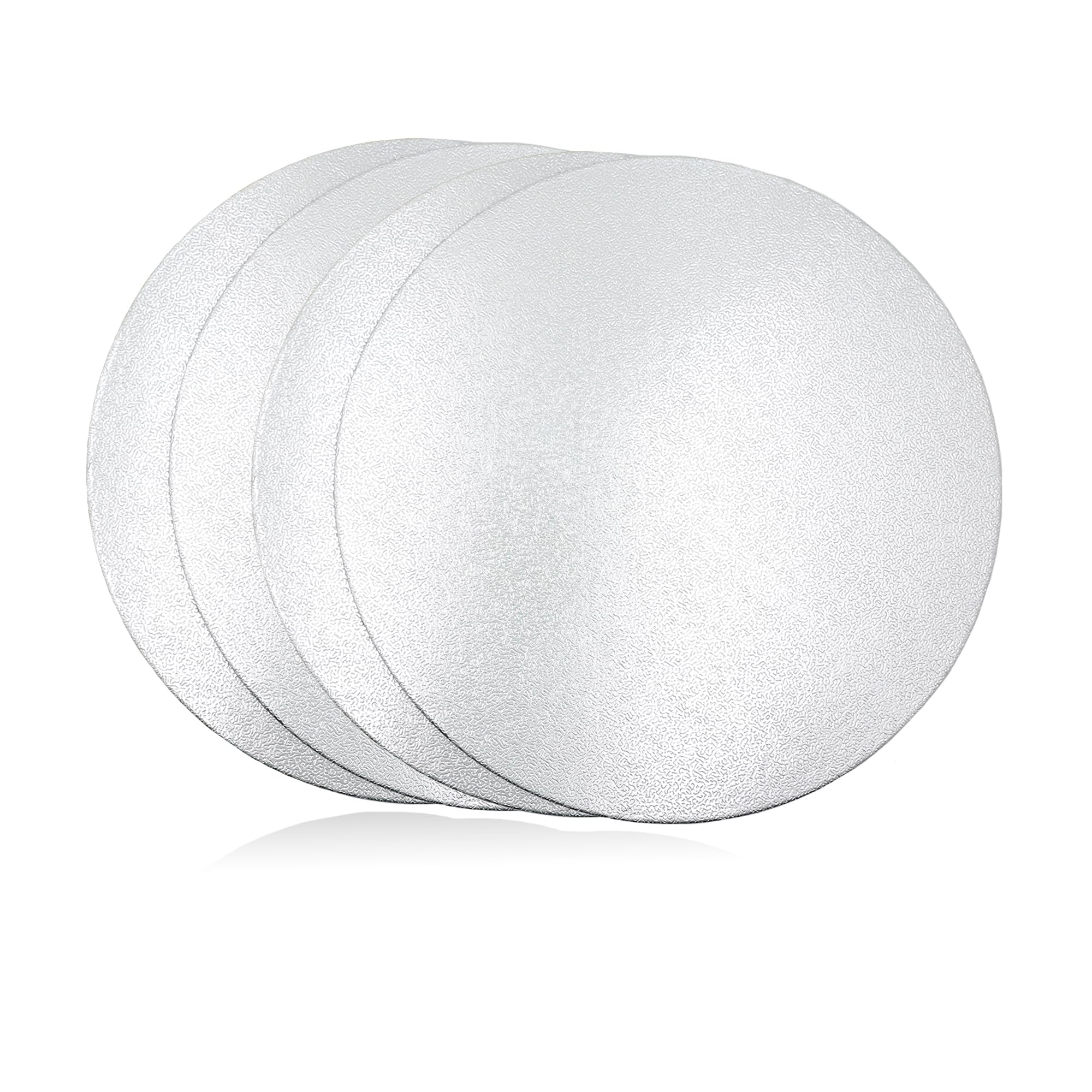 CiciIng Cake Board Tortenunterlage I 4 Stück 2mm Ø 20cm Silber Cakeboard Rund I Wiederverwendbar Tortenplatte Pappe für Transport Kuchen und Torten