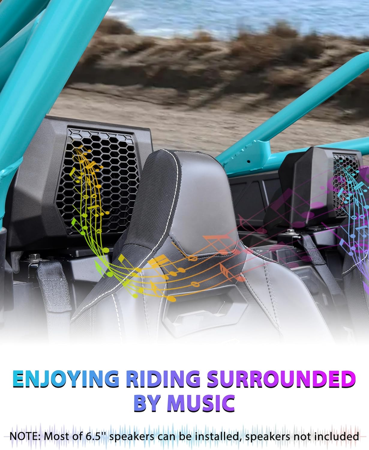 6.5" Speaker Enclosures Pods for Polaris RZR PRO XP/R/S 2025, Rear Seat 6.5in Speaker Panels Mounts Bracket for Polaris RZR PRO XP/R/S 4 2025 Accessories (2PCS)