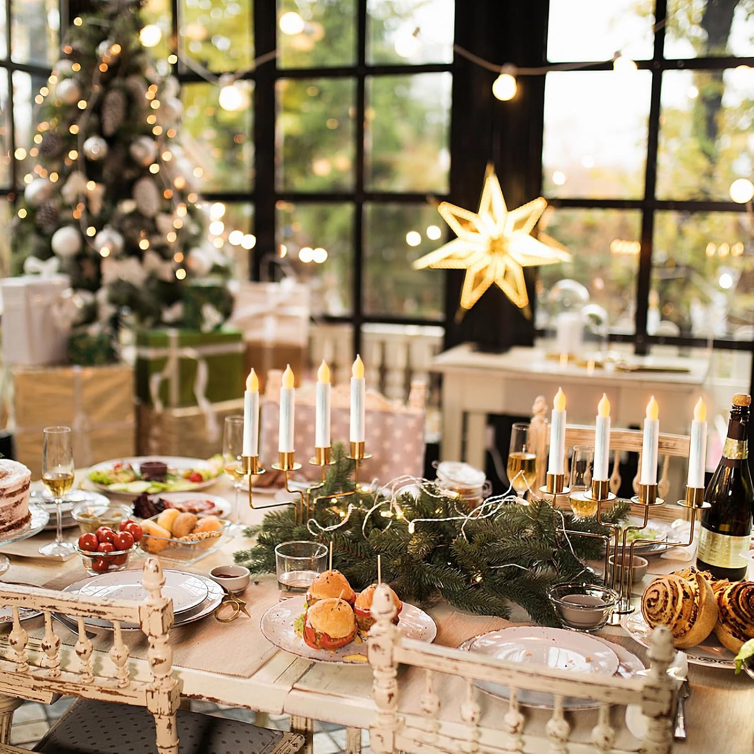 Flameless Candles Battery Operated Candlesticks Flickering Led Candles Electric Flameless Taper Candlesticks Church Wedding Halloween Party Kids Fall Decor H: 6 inches 12 Packs No Remote - Image 9