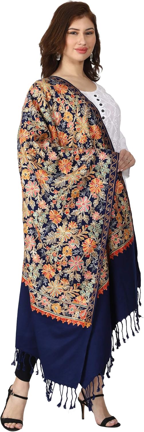 Women's Stole (S368 Royal Blue_Royal Blue_27x80 Inches) - Image 2