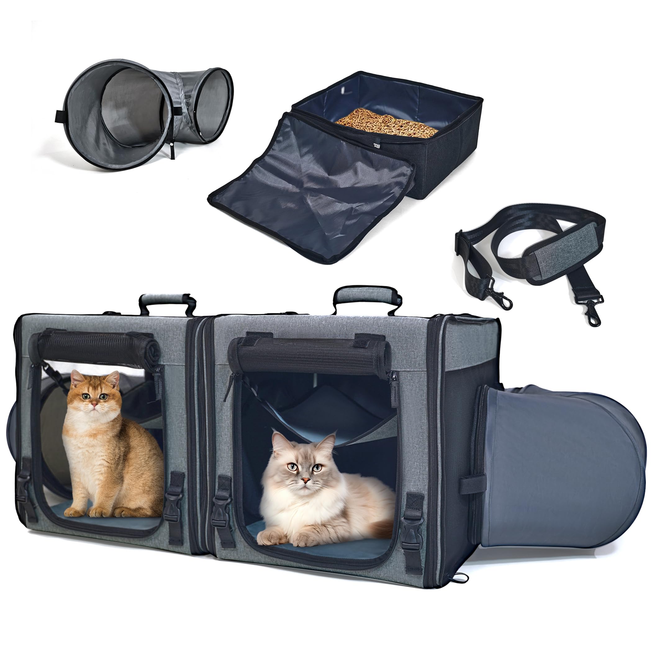 Double Cat Carrier Cat Travel Carrier ICREATE.X Large Cat Carrier ...