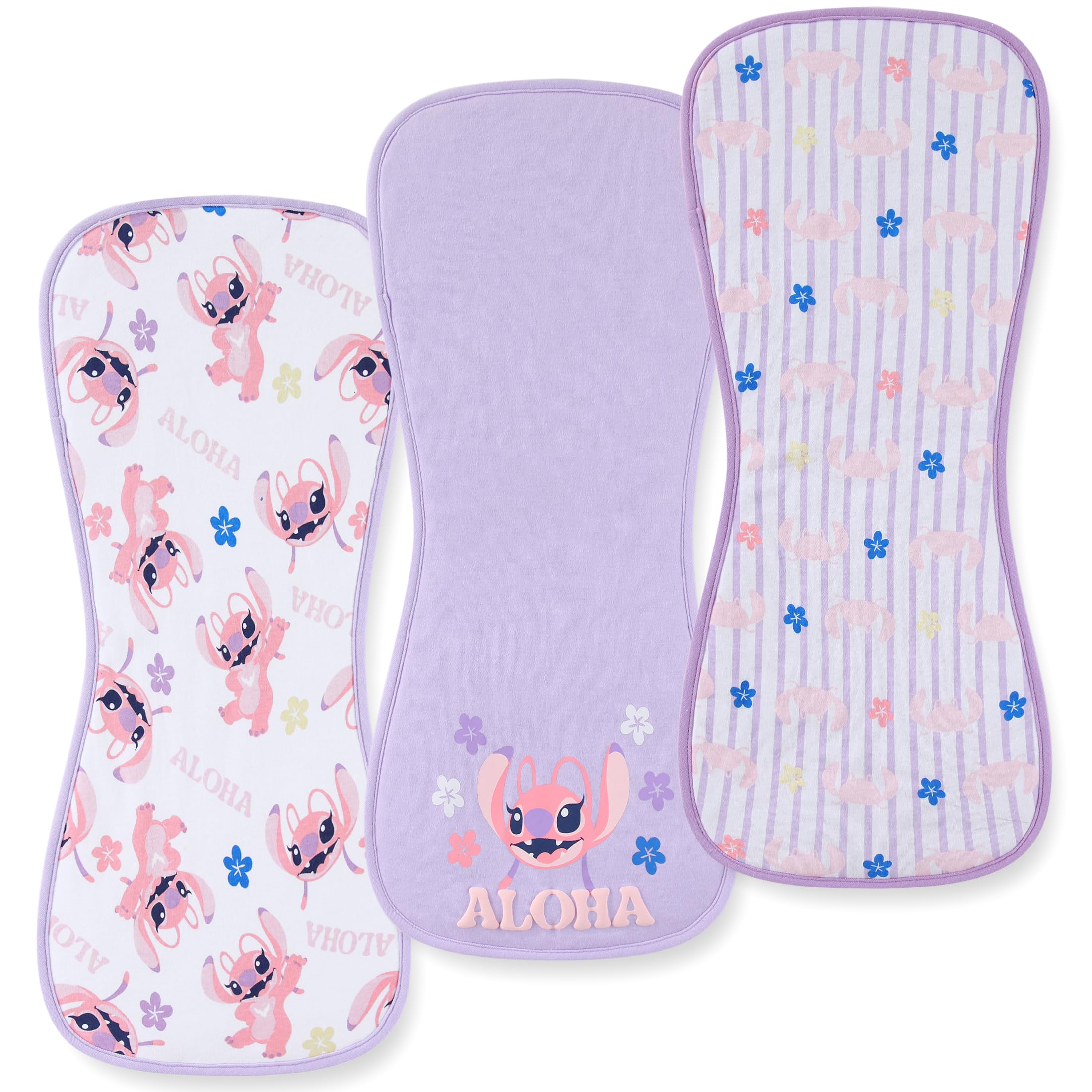 Disney Baby Stitch Angel Burp Cloths 3 Pack 20" x 10" Burping Rags Infants