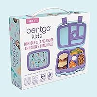 Vista 8 de Bentgo Kids Prints - Lonchera para niños, a prueba de derrames, con 5 compartimentos, estilo bento, porciones de tamaño ideal para niños de 3 a 7