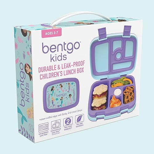 Miniatura 223 de Bentgo Kids Prints - Lonchera para niños, a prueba de derrames, con 5 compartimentos, estilo bento, tamaño de porciones ideales para edades de 3 a 7