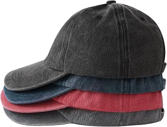 4 Pack Vintage Baseball Cap Hats for Men Women Dad Hat Trucker Blank Denim Adjustable Cotton Unconstructed Plain Golf Cap